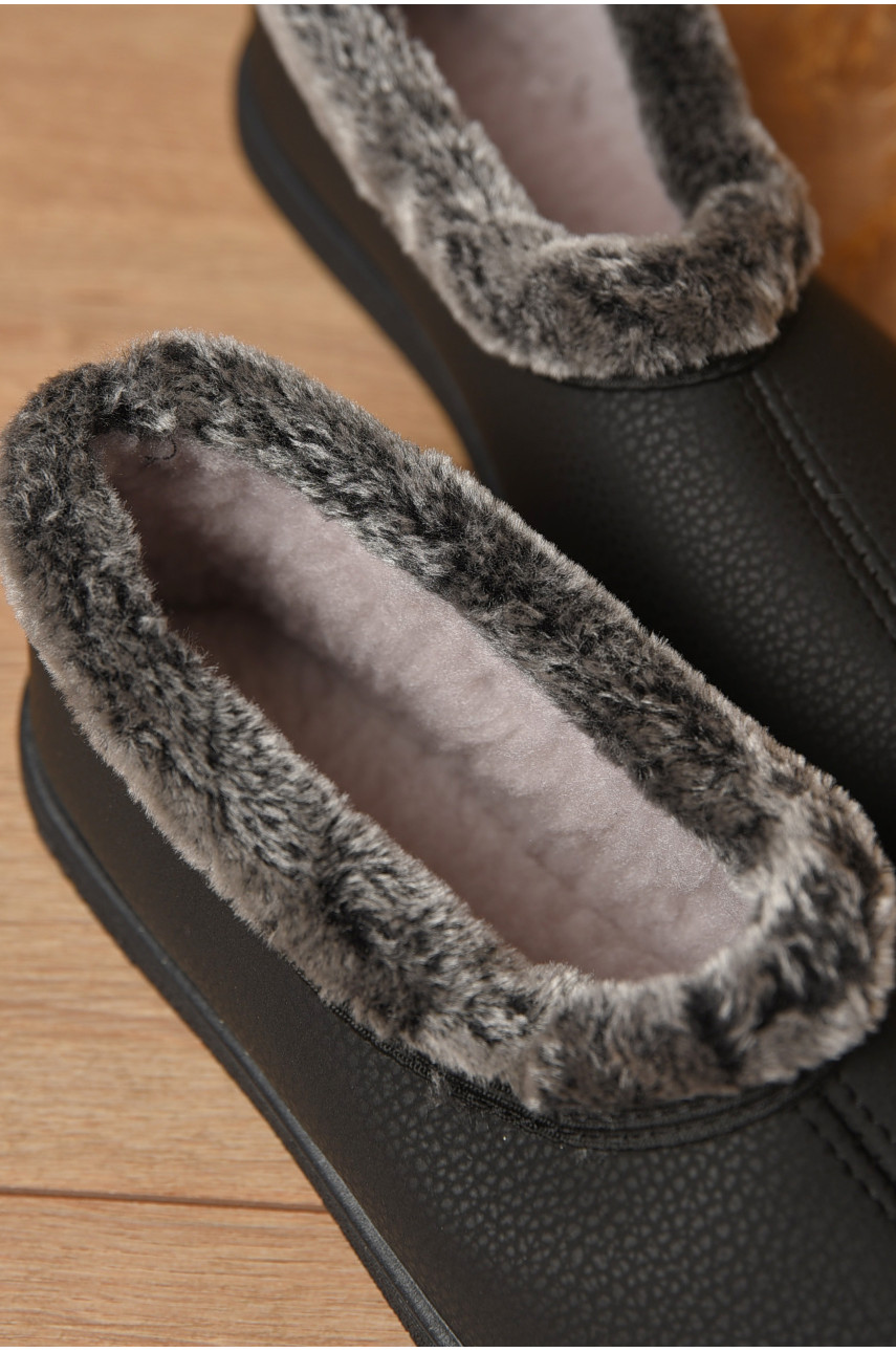 Капці жіночі на хутрі чорного кольору 2205 184529