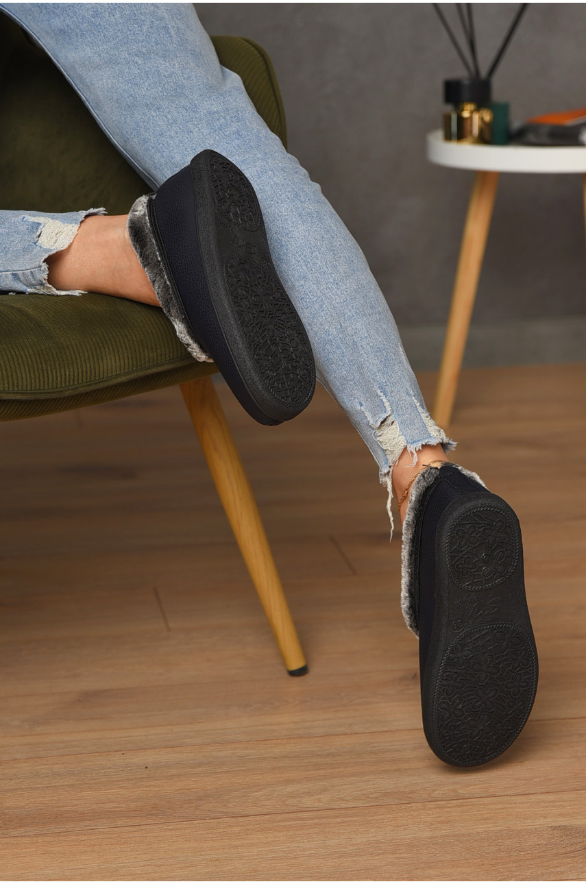 Капці жіночі на хутрі синього кольору 2205 184533