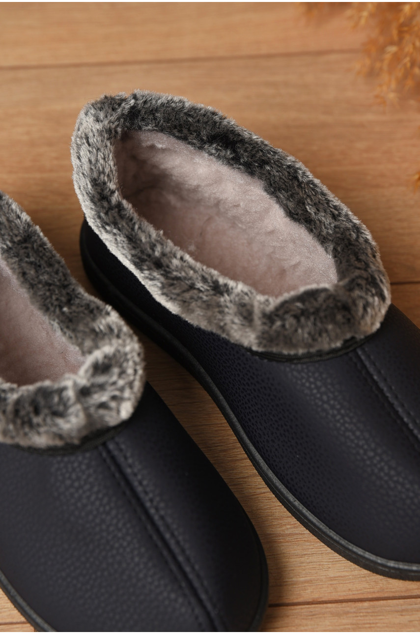 Капці жіночі на хутрі синього кольору 2205 184533