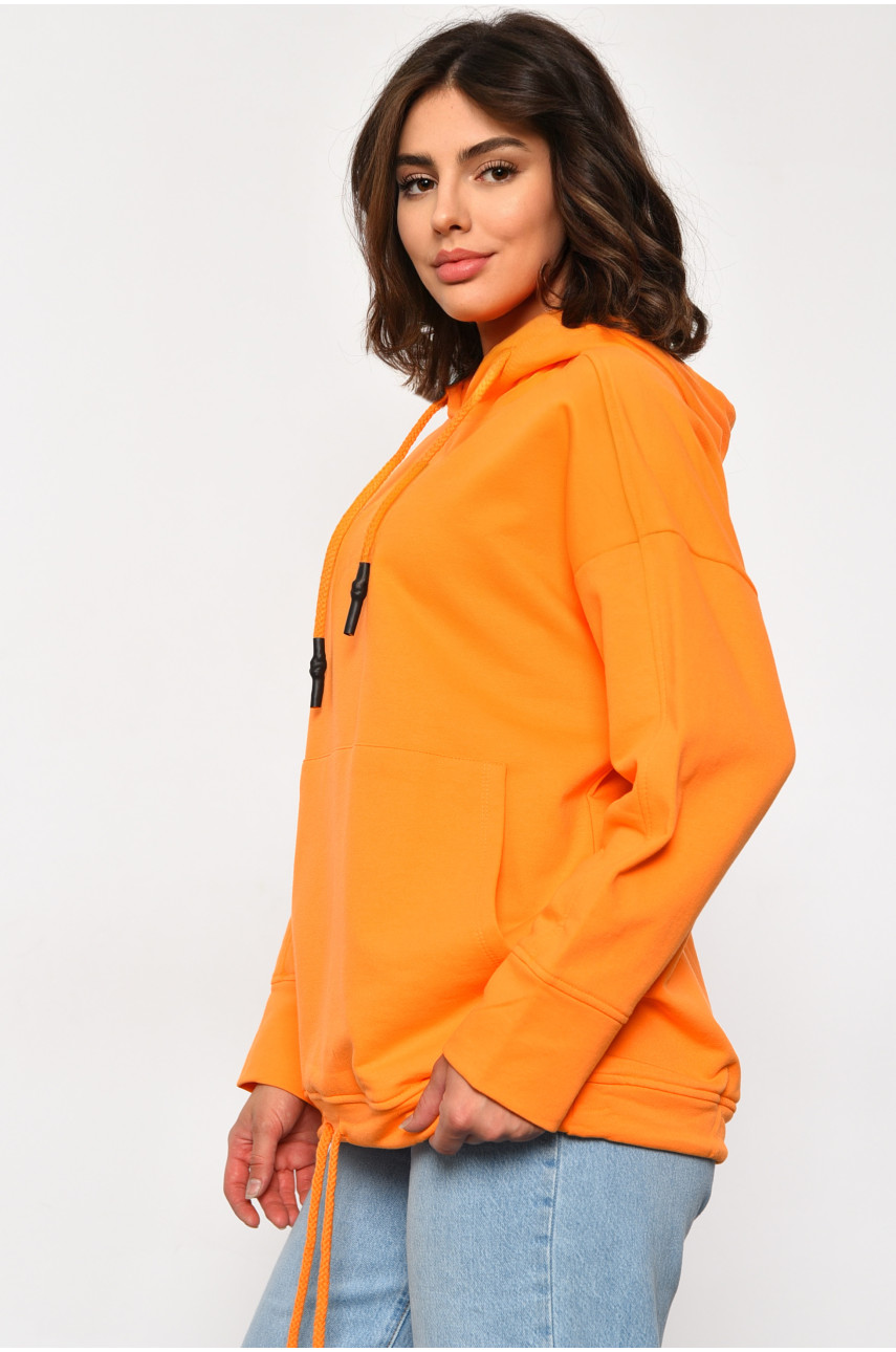 Худи женское на флисе оранжевого цвета 1005 184552