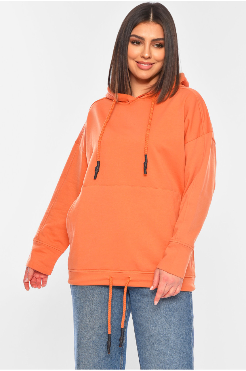 Худи женское на флисе терракотового цвета 1005 184555 Худи женское на флисе терракотового цвета 1005 184555