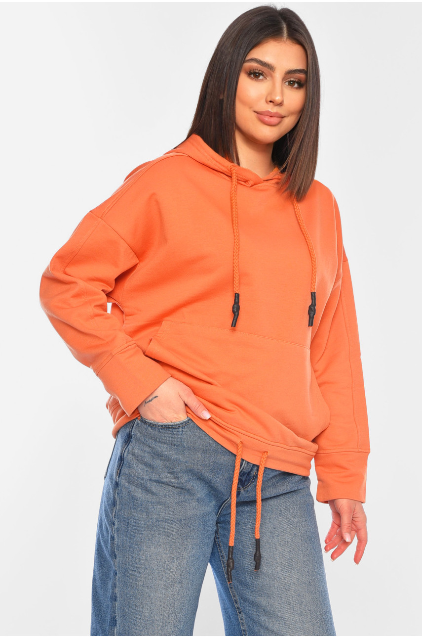 Худи женское на флисе терракотового цвета 1005 184555 Худи женское на флисе терракотового цвета 1005 184555