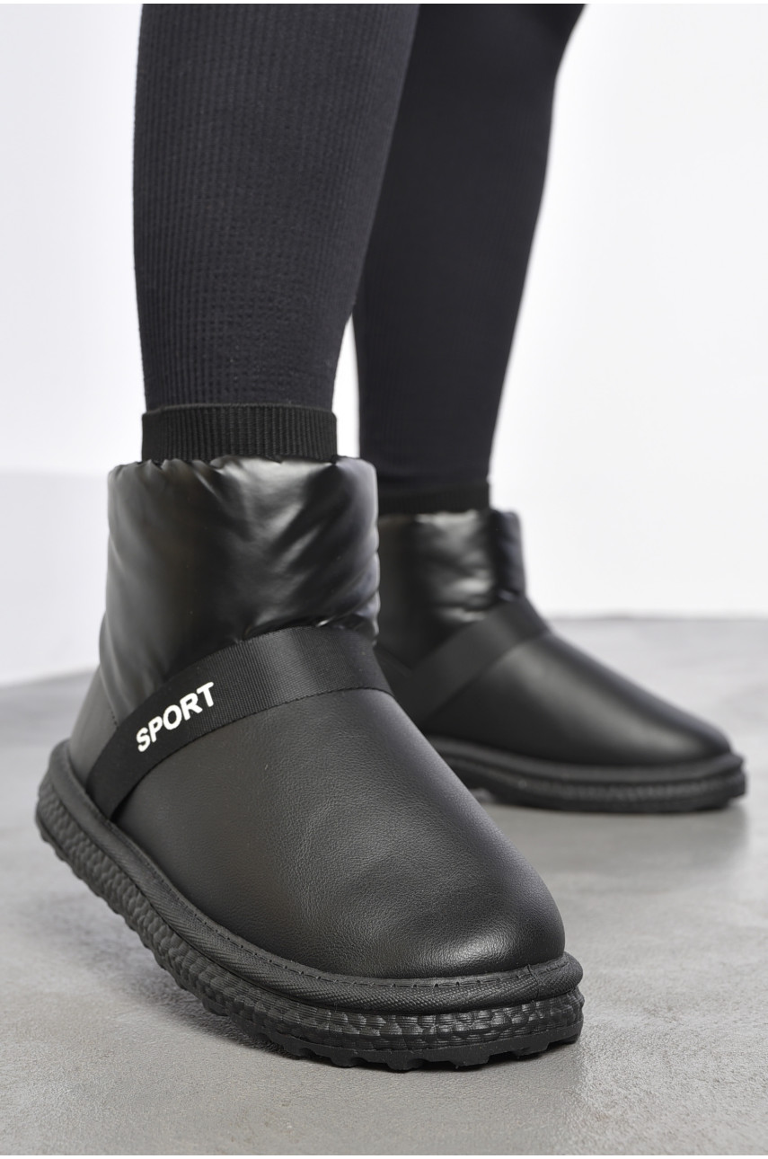 Угги женские на меху черного цвета Д-12 184606