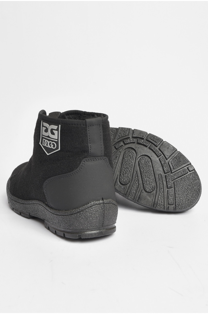 Черевики чоловічі зимові на хутрі чорного кольору 1002 184780