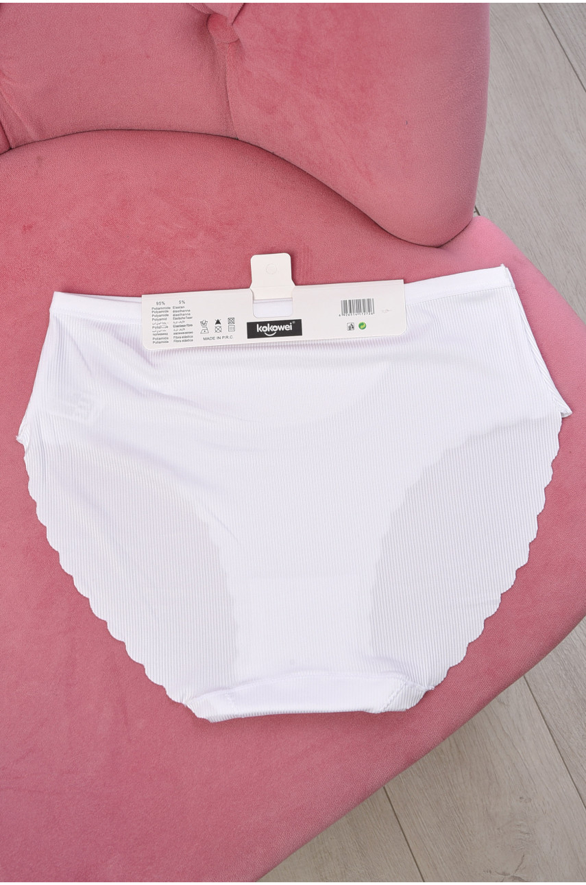 Трусики  женские полубатальные белого цвета 3957 184785