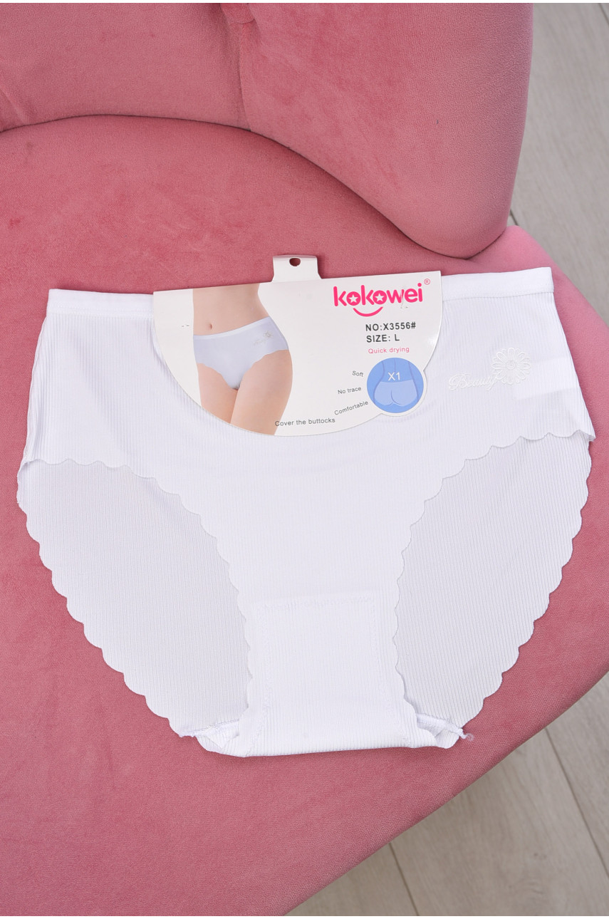 Трусы женские полубатальные белого цвета 3556 184795