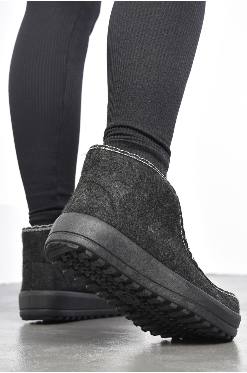 Бурки женские на меху черно-серого цвета 019 184820