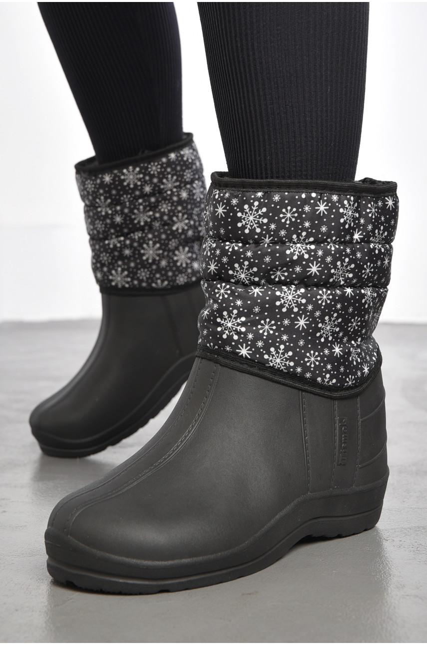 Дутики жіночі на хутрі чорного кольору 184864