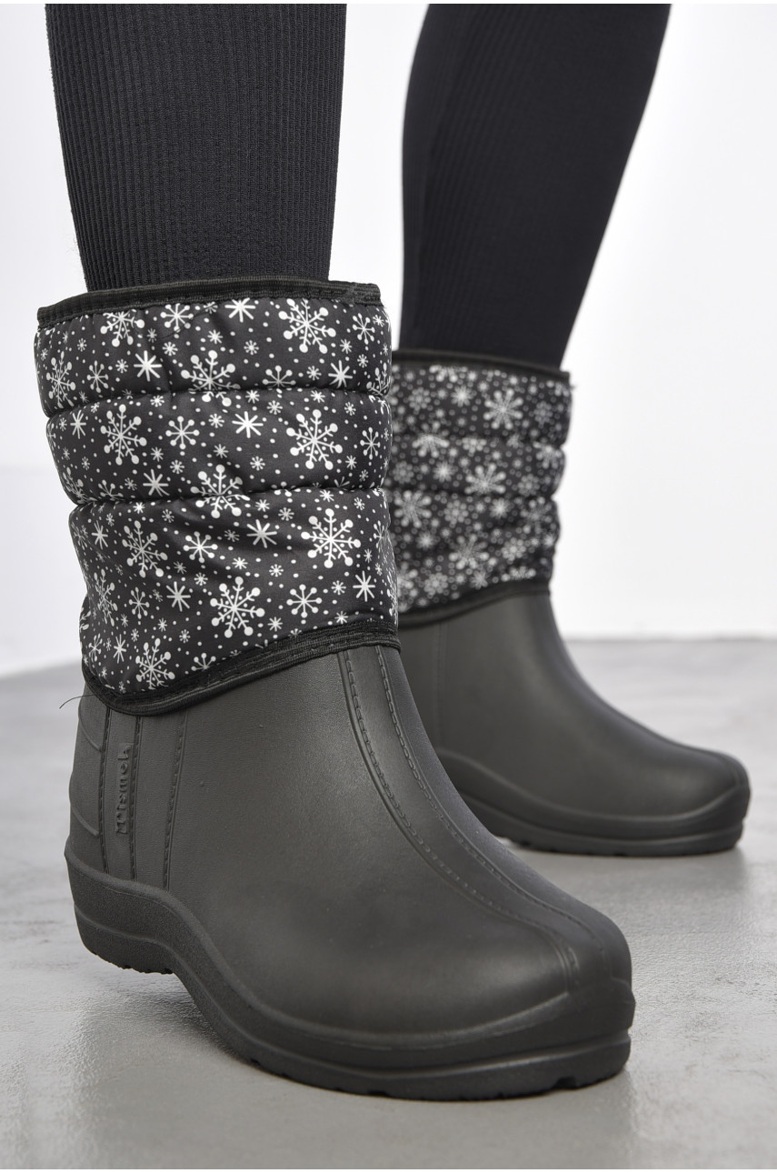 Дутики жіночі на хутрі чорного кольору 184864