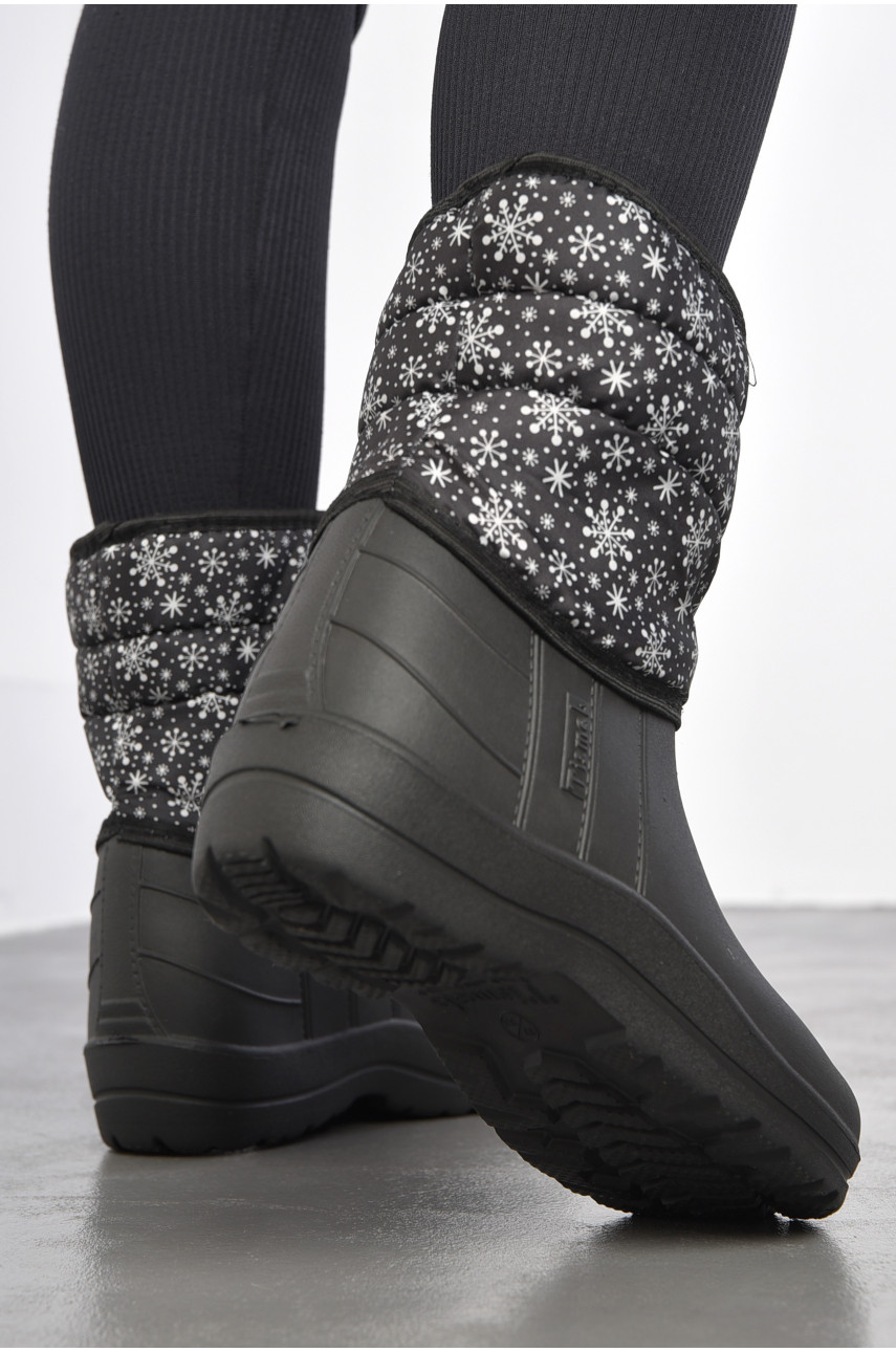 Дутики жіночі на хутрі чорного кольору 184864