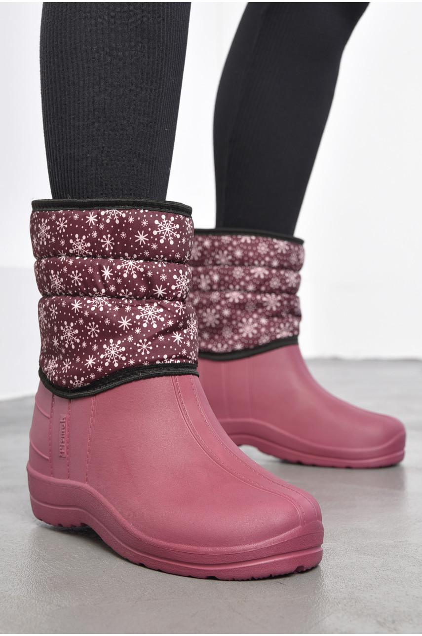 Дутики жіночі на хутрі бордового кольору 184867