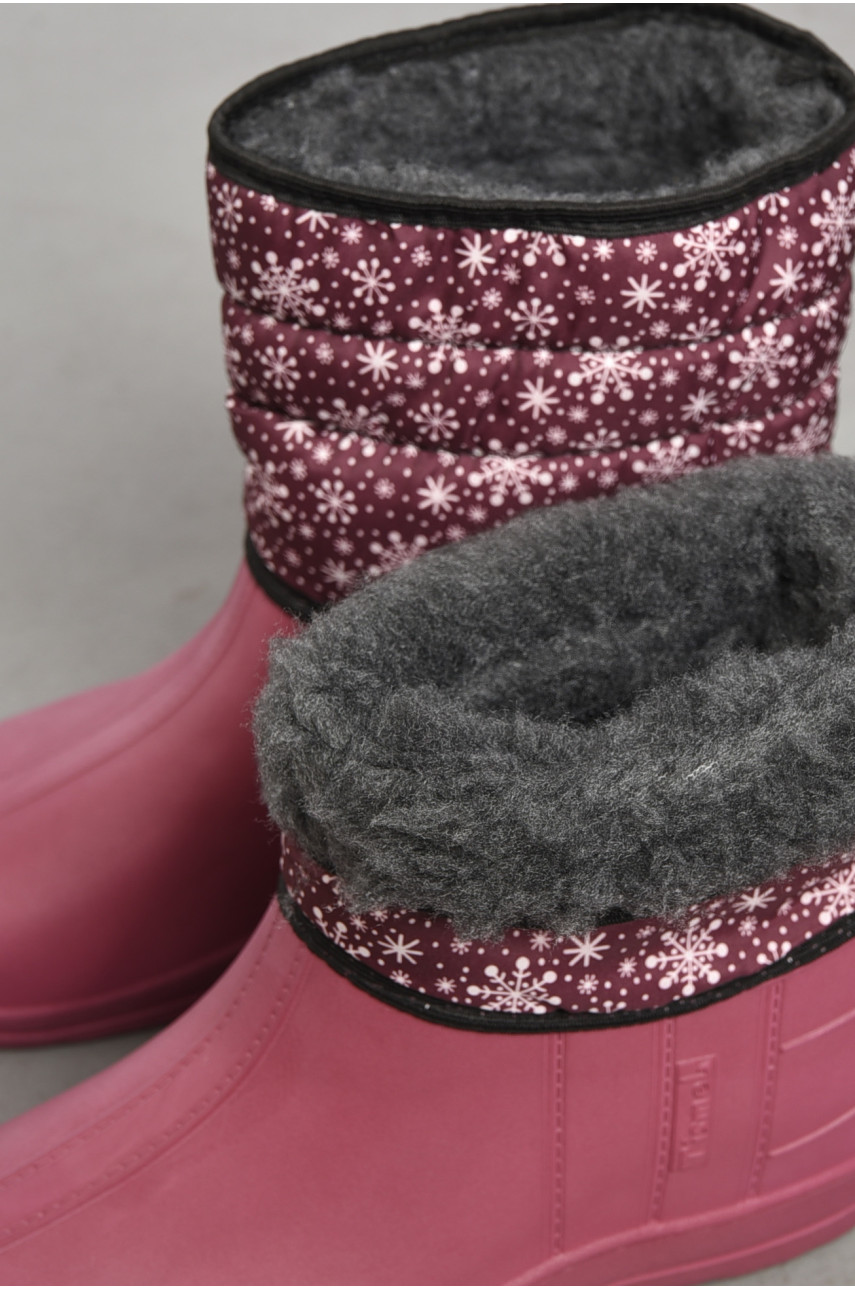 Дутики жіночі на хутрі бордового кольору 184867