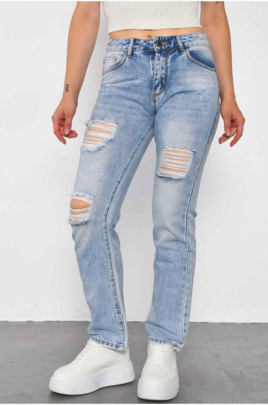 Джинси жіночі блакитного кольору 184959 Джинси жіночі блакитного кольору 184959