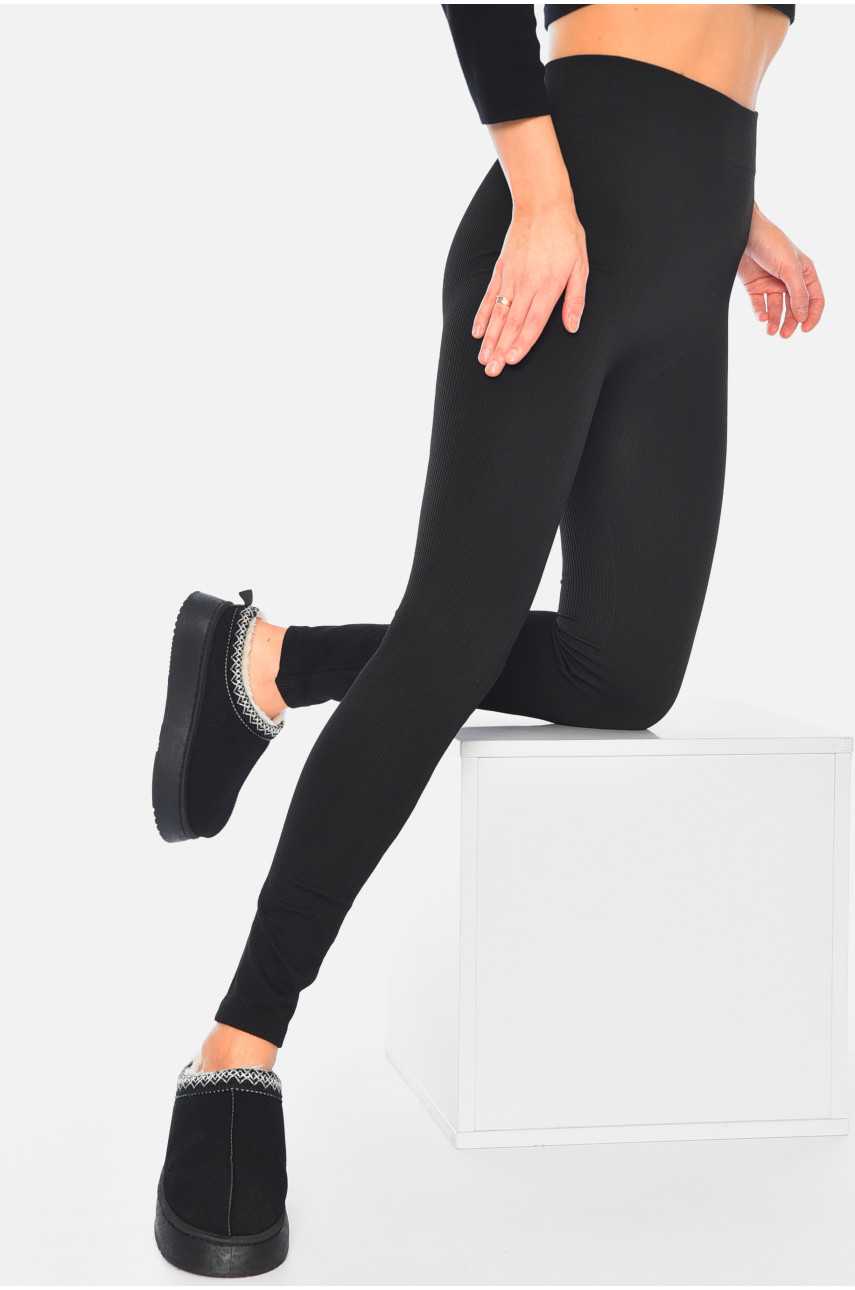 Лосини жіночі в рубчик чорного кольору 888 184998