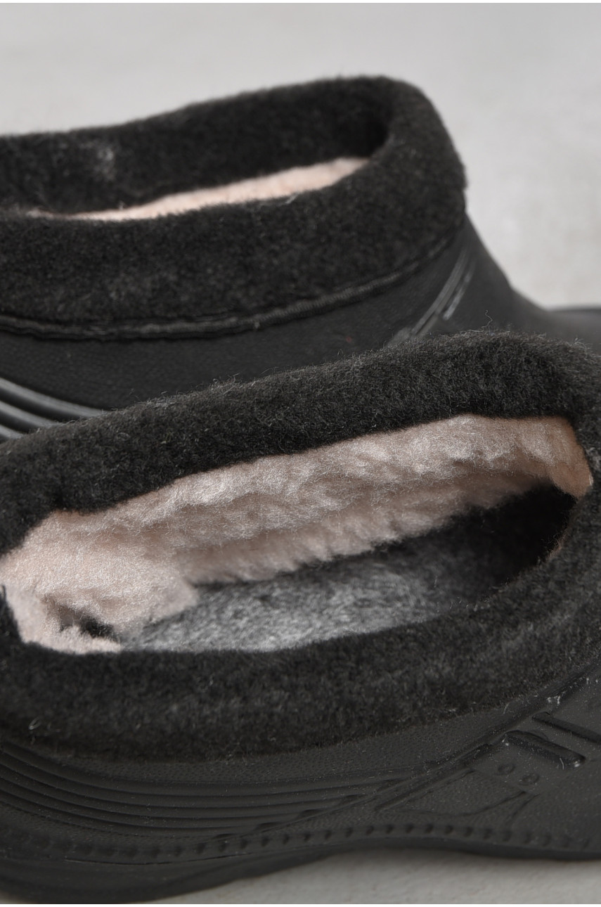 Галоши женские на меху черного цвета ГП-29 185088