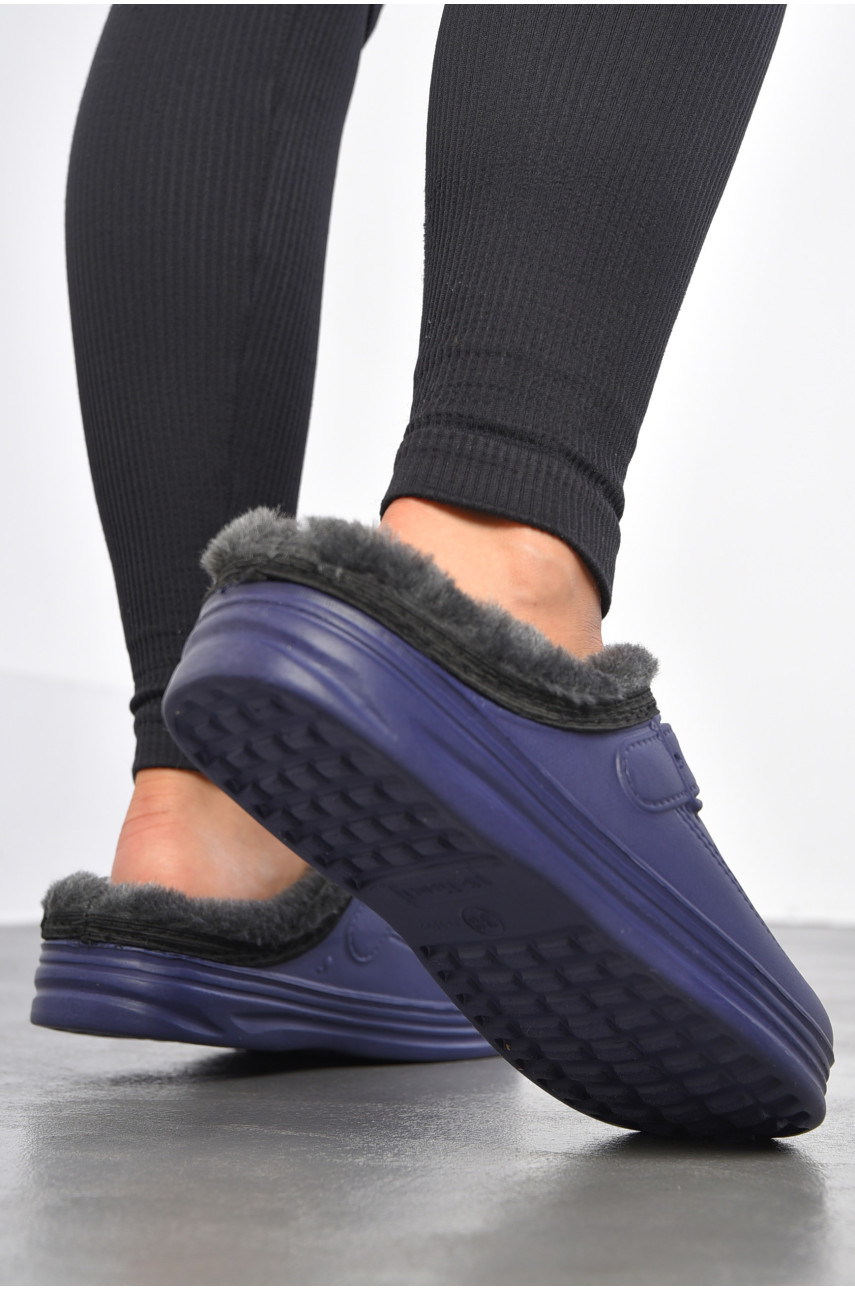 Сабо жіночі піна на хутрі синього кольору 185110 Сабо жіночі піна на хутрі синього кольору 185110