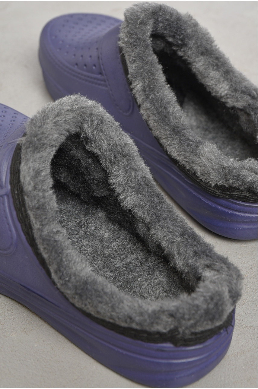 Сабо жіночі піна на хутрі синього кольору 185110 Сабо жіночі піна на хутрі синього кольору 185110