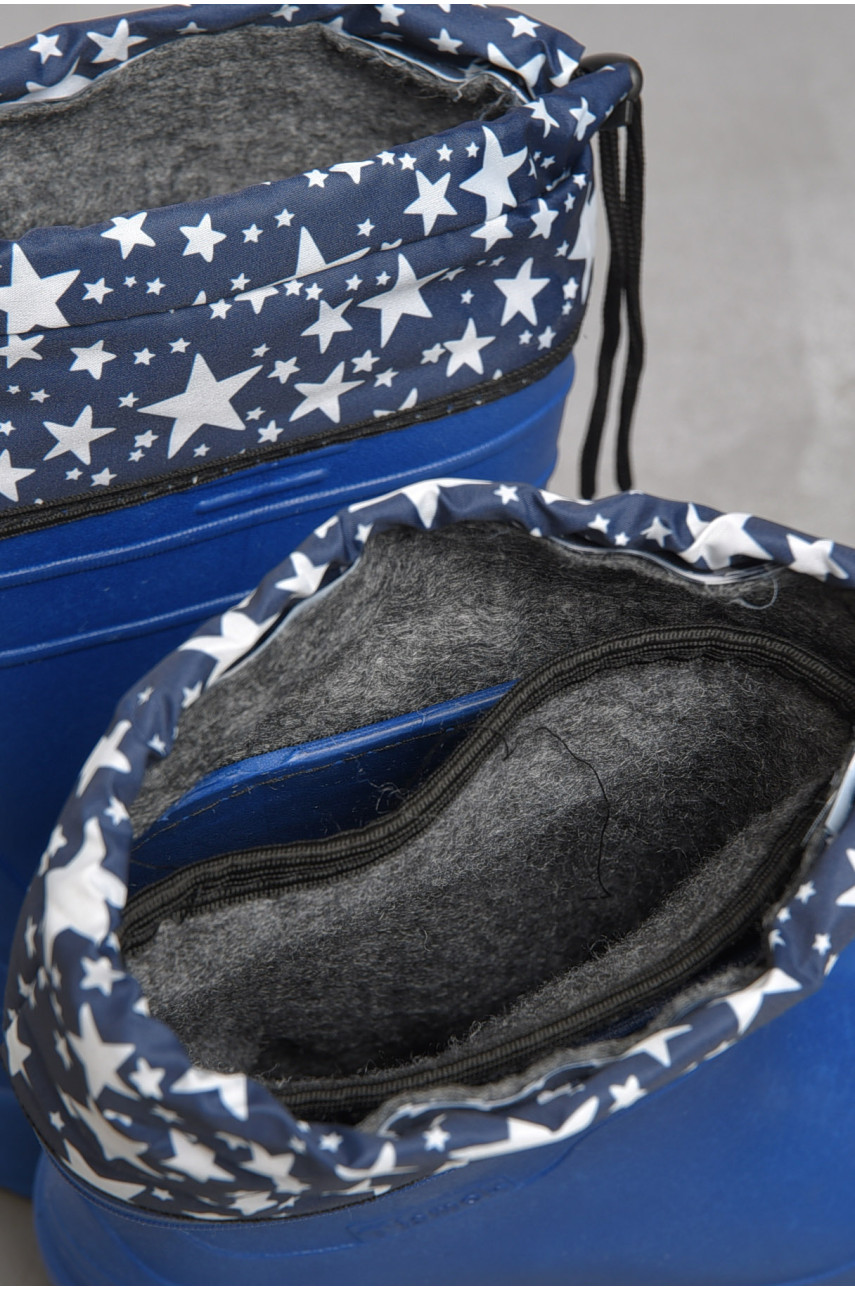 Чоботи жіночі піна зі з`ємною шкарпеткою синього кольору 185125