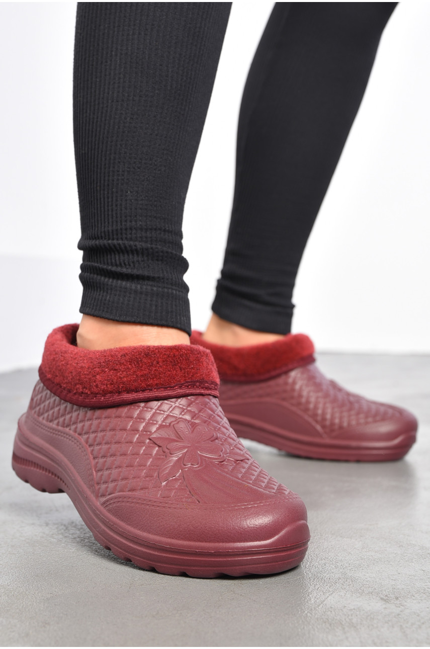 Галоши женские на меху бордового цвета ГП-27 185126