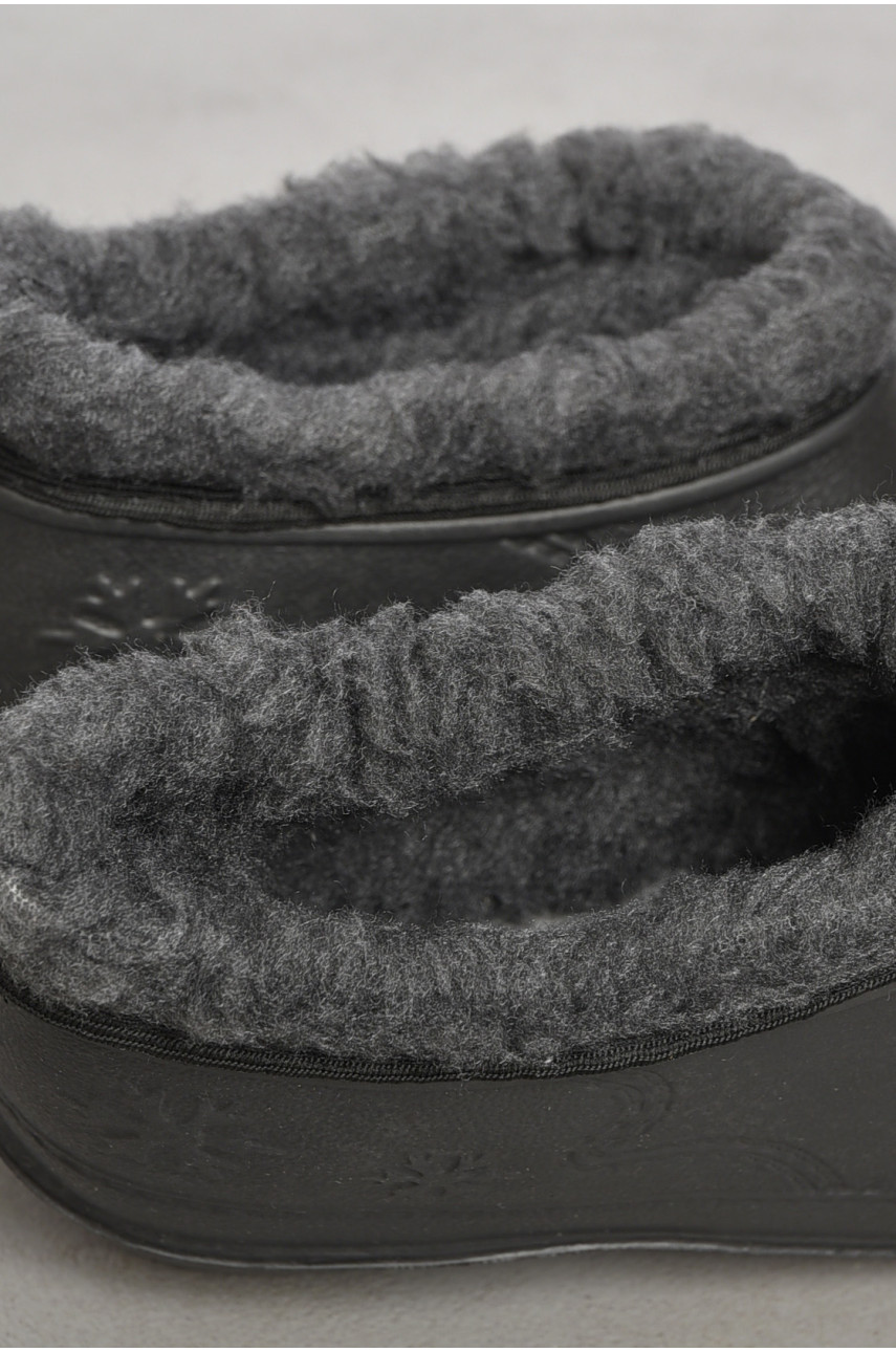 Галоши женские на меху черного цвета 185174