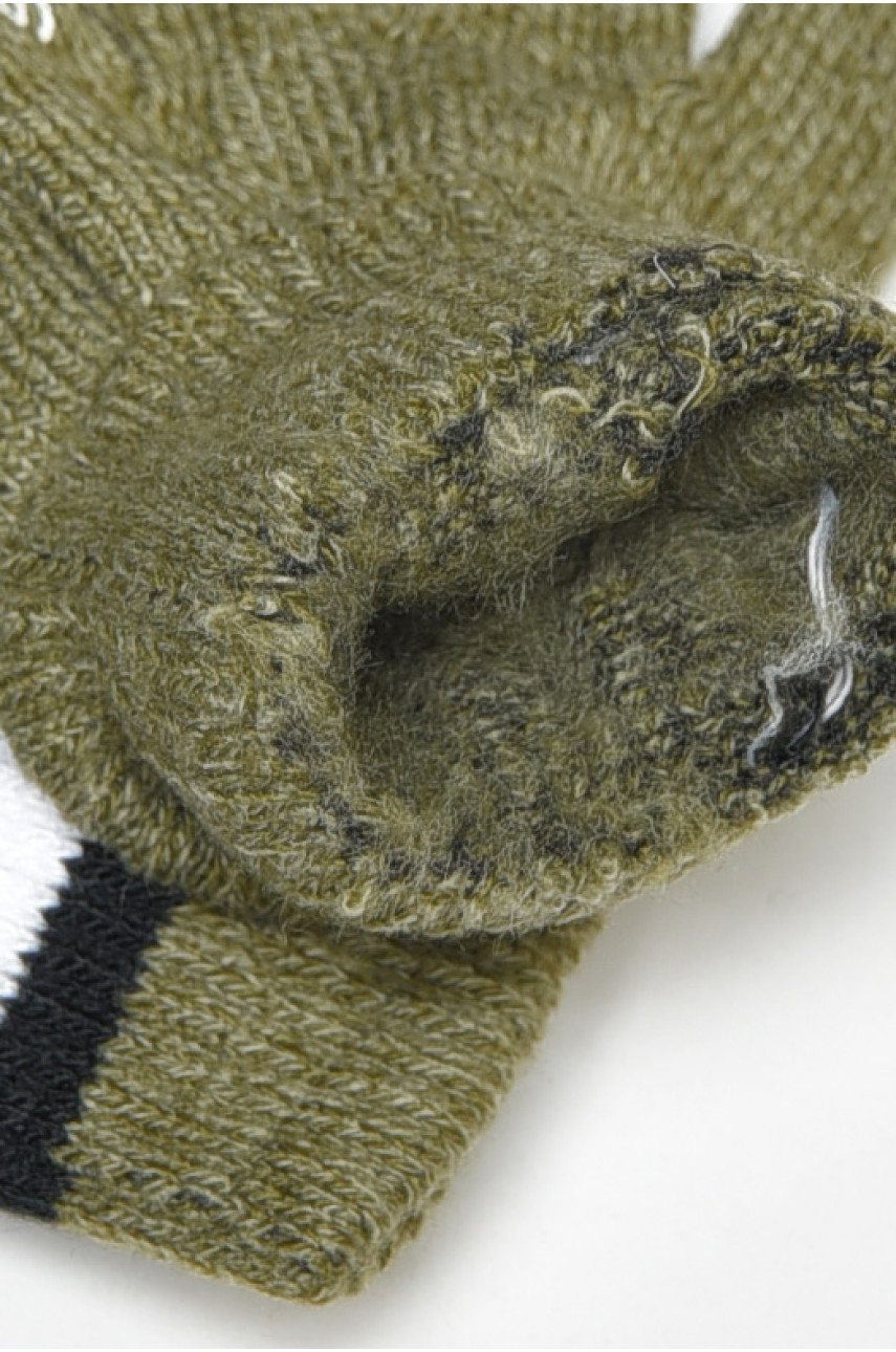 Рукавички дитячі з начісом кольору хакі 5115 185214 Рукавички дитячі з начісом кольору хакі 5115 185214