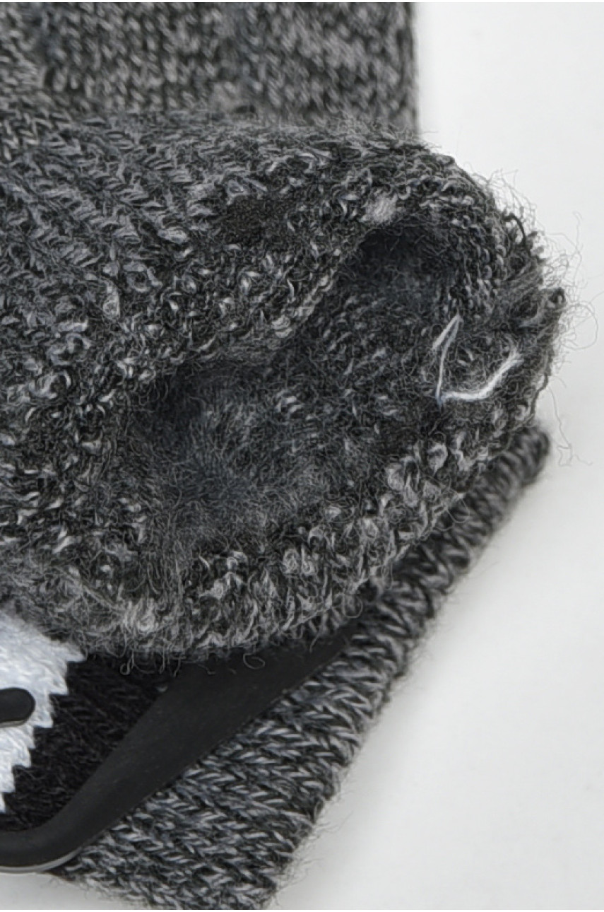 Рукавички дитячі з начісом темно-сірого кольору 5115 185219