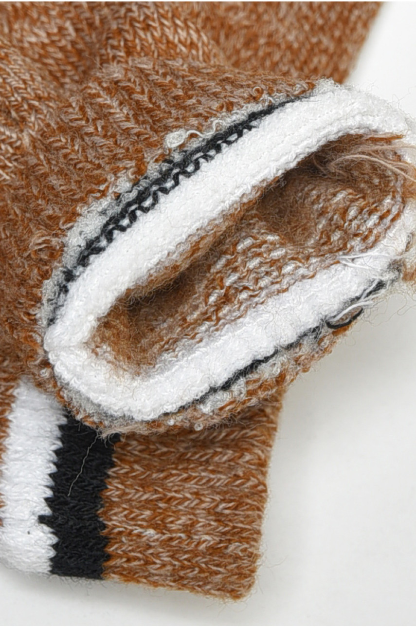 Рукавички дитячі з начісом коричневого кольору 5115 185220