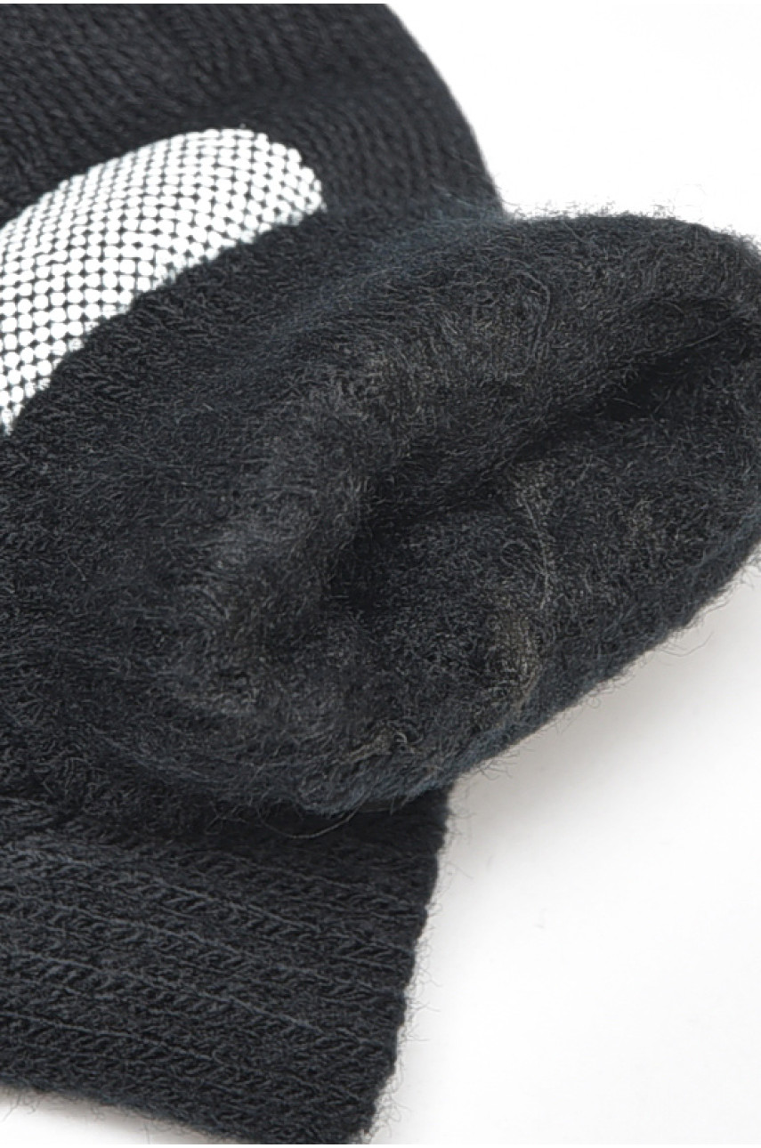 Рукавички дитячі з начісом чорного кольору 5050 185273