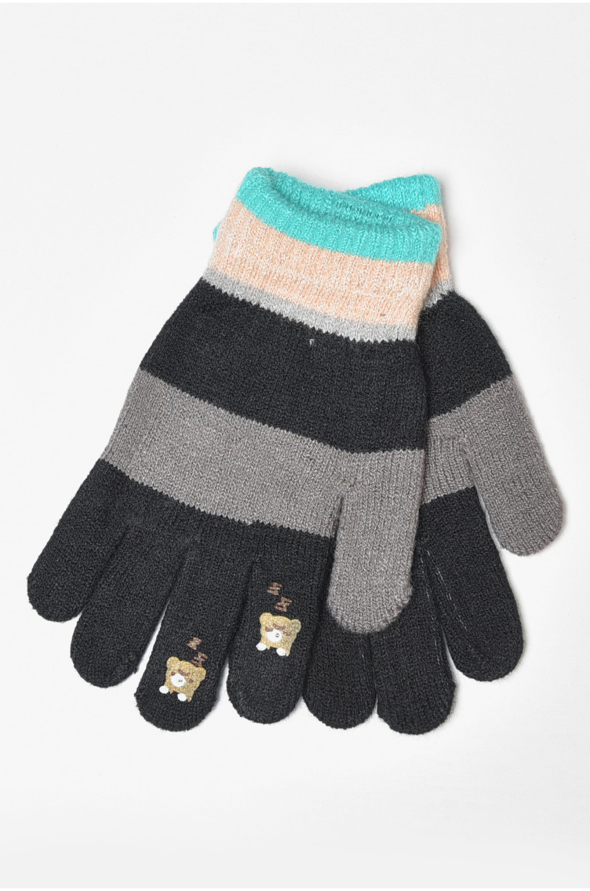 Перчатки детские с начесом черного цвета 185299 Перчатки детские с начесом черного цвета 185299