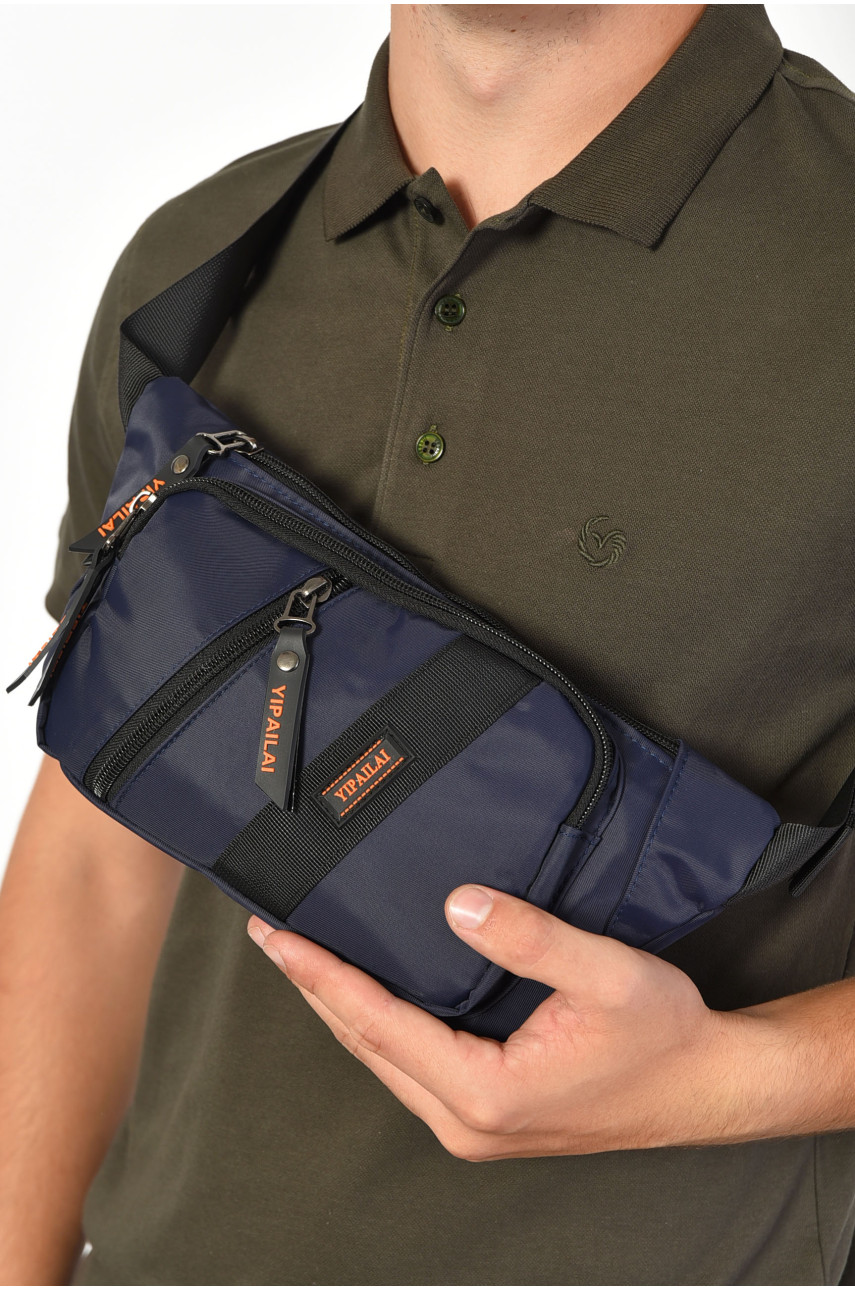 Бананка мужская текстильная темно-синего цвета 8521 185358 Бананка мужская текстильная темно-синего цвета 8521 185358