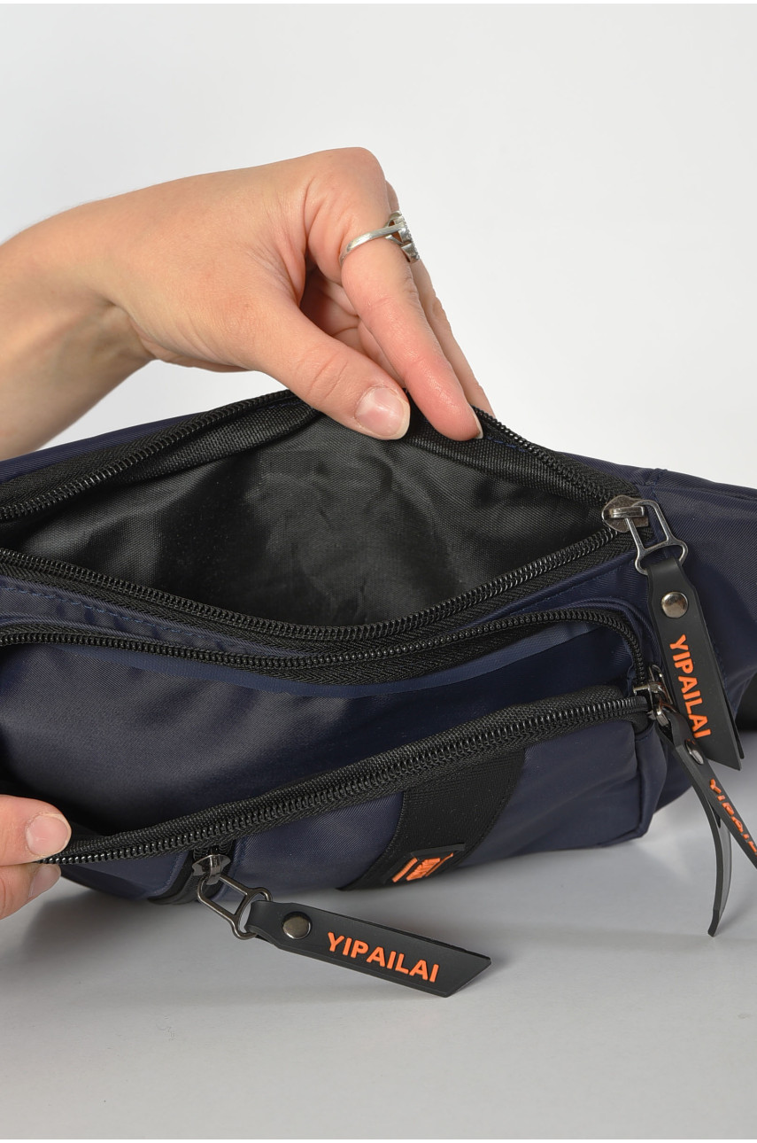 Бананка мужская текстильная темно-синего цвета 8521 185358 Бананка мужская текстильная темно-синего цвета 8521 185358