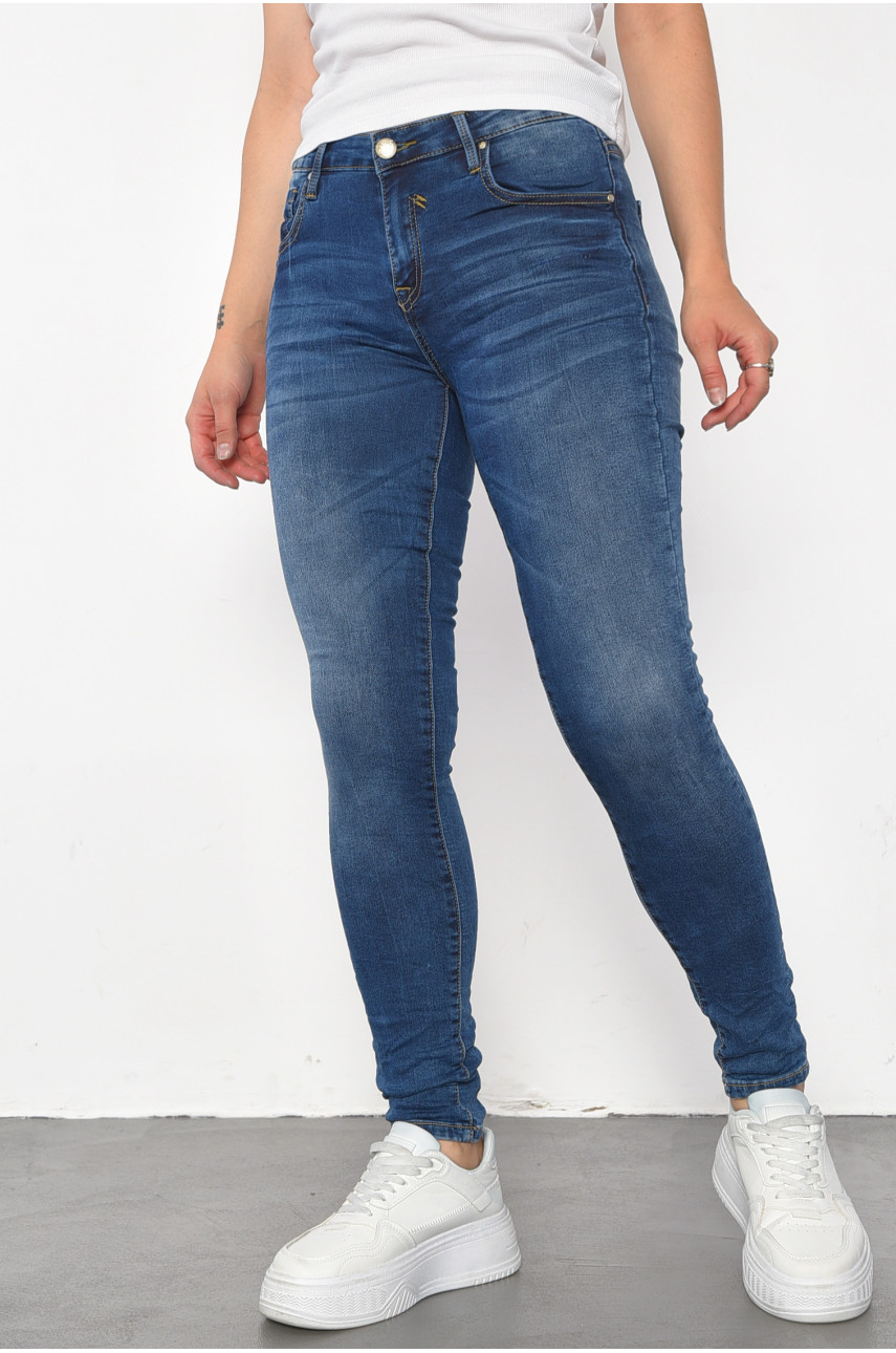 Джинси жіночі синього кольору 3021 185364 Джинси жіночі синього кольору 3021 185364