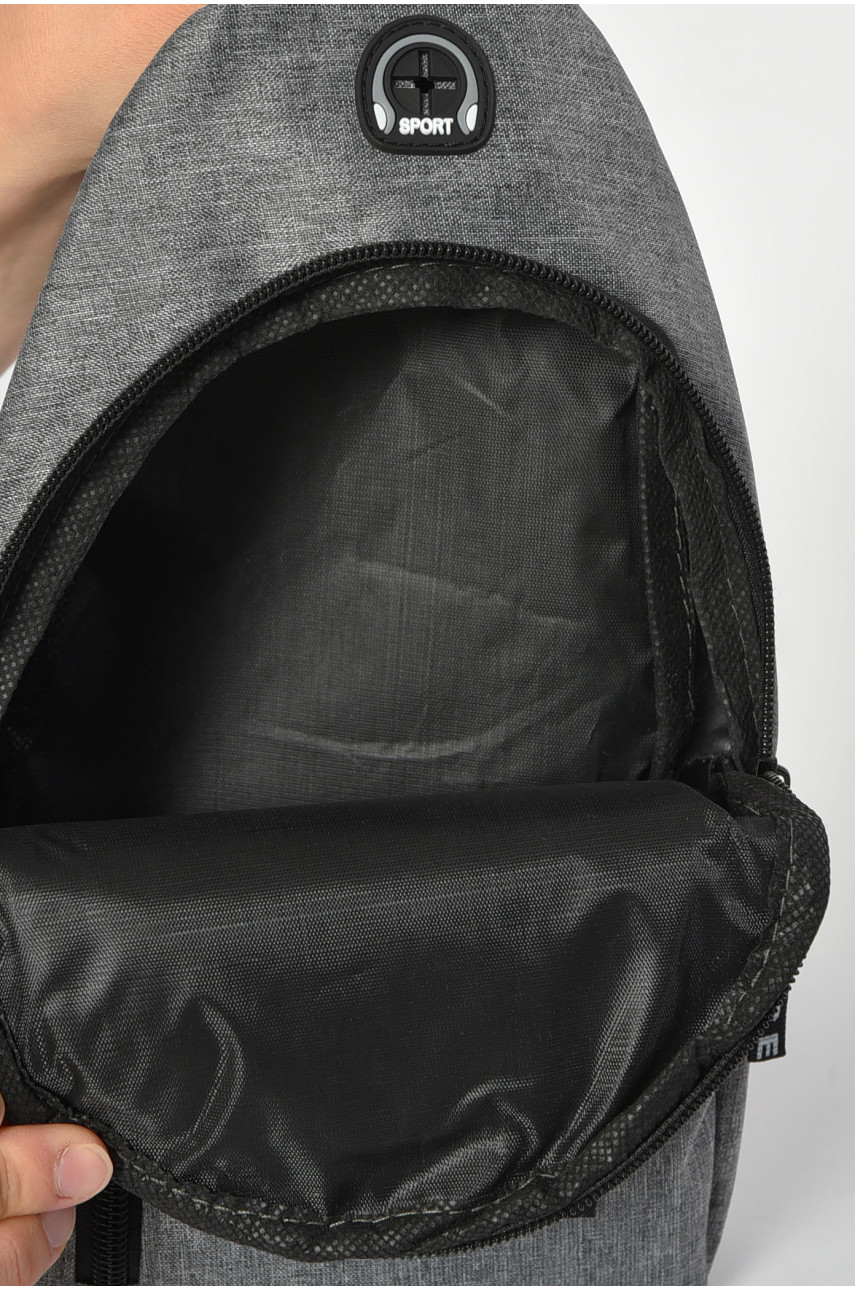 Бананка мужская текстильная серого цвета 6001 185370