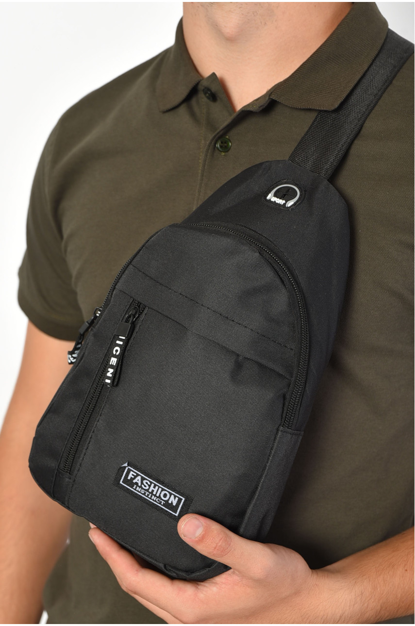 Бананка мужская текстильная черного цвета 6001 185371 Бананка мужская текстильная черного цвета 6001 185371