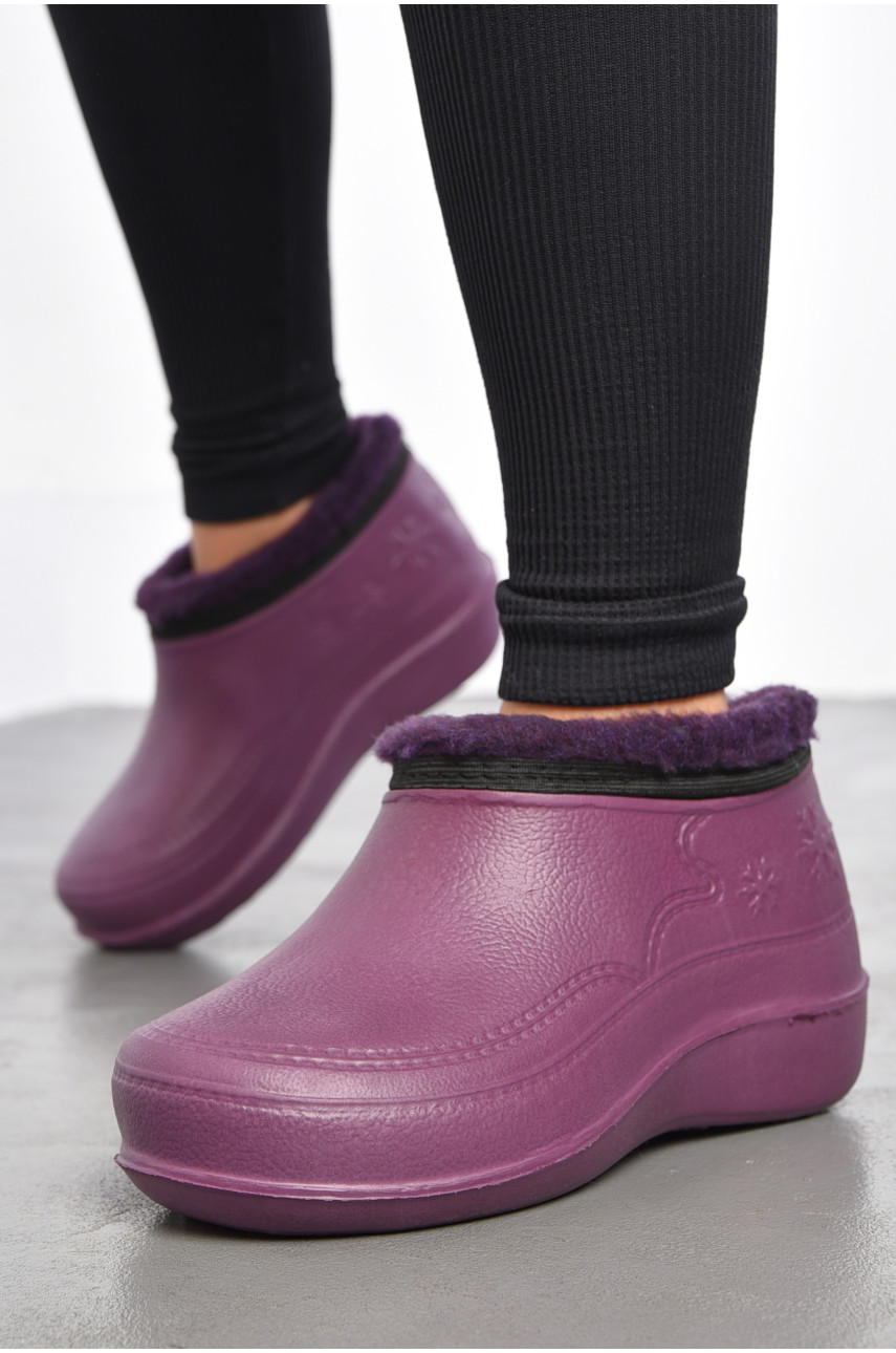 Галоши женские на меху цвета баклажан 185376 Галоши женские на меху цвета баклажан 185376