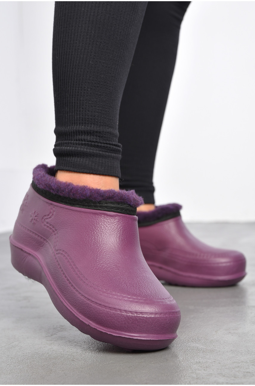 Галоши женские на меху цвета баклажан 185376 Галоши женские на меху цвета баклажан 185376