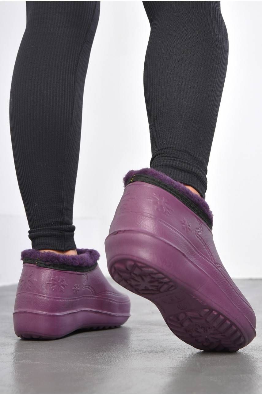 Галоши женские на меху цвета баклажан 185376 Галоши женские на меху цвета баклажан 185376