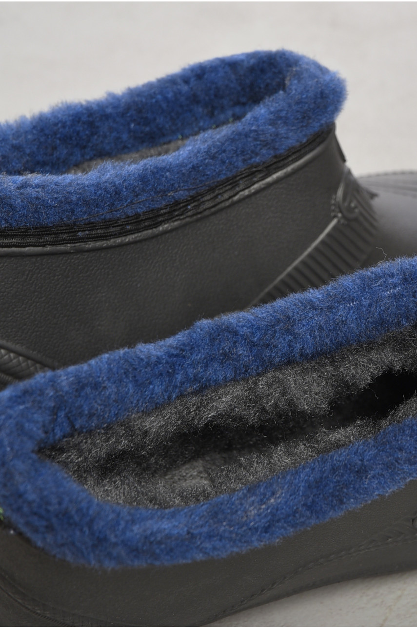 Калоші жіночі на хутрі чорного кольору 185379