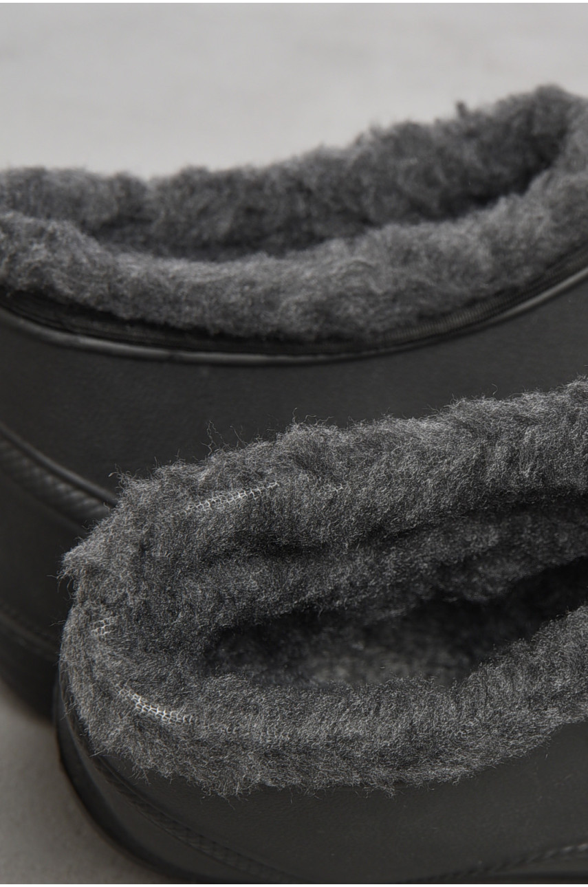 Калоші жіночі на хутрі чорного кольору 185382