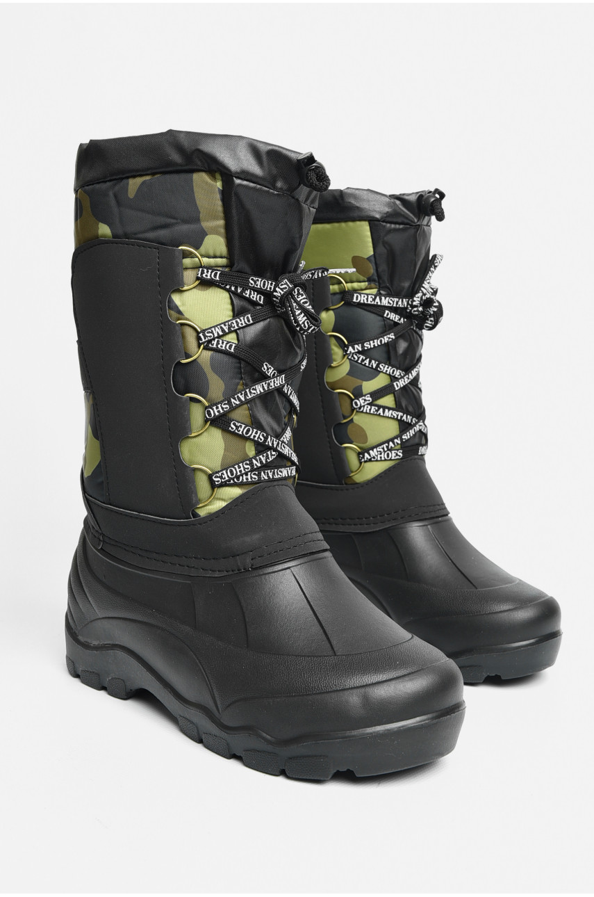 Дутики мужские пена на овчине черного цвета БМ-10 185401