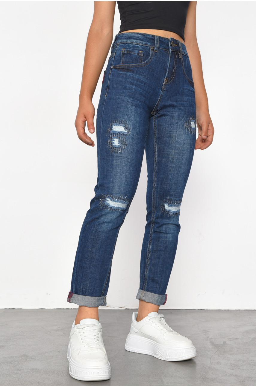 Джинси жіночі синього кольору 185445 Джинси жіночі синього кольору 185445