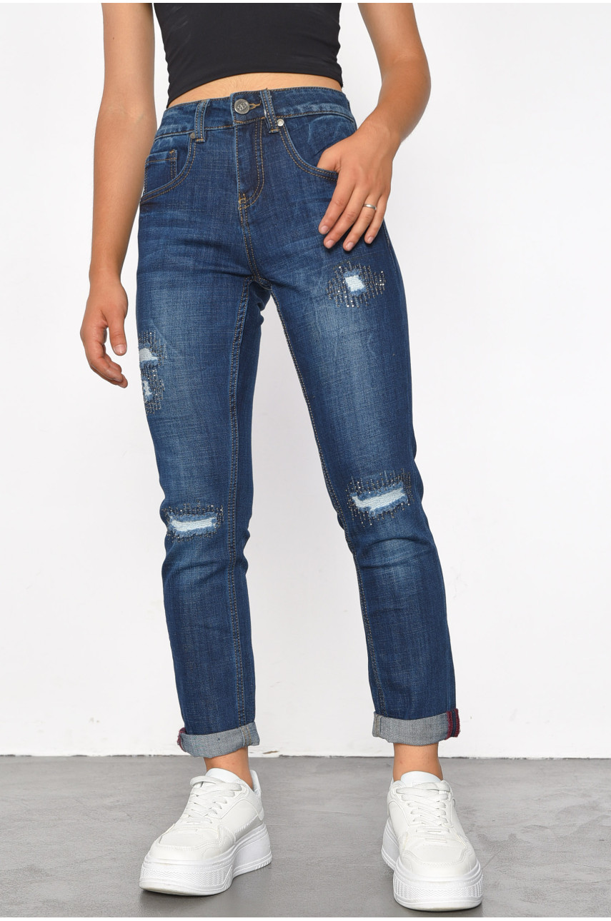 Джинси жіночі синього кольору 185445 Джинси жіночі синього кольору 185445