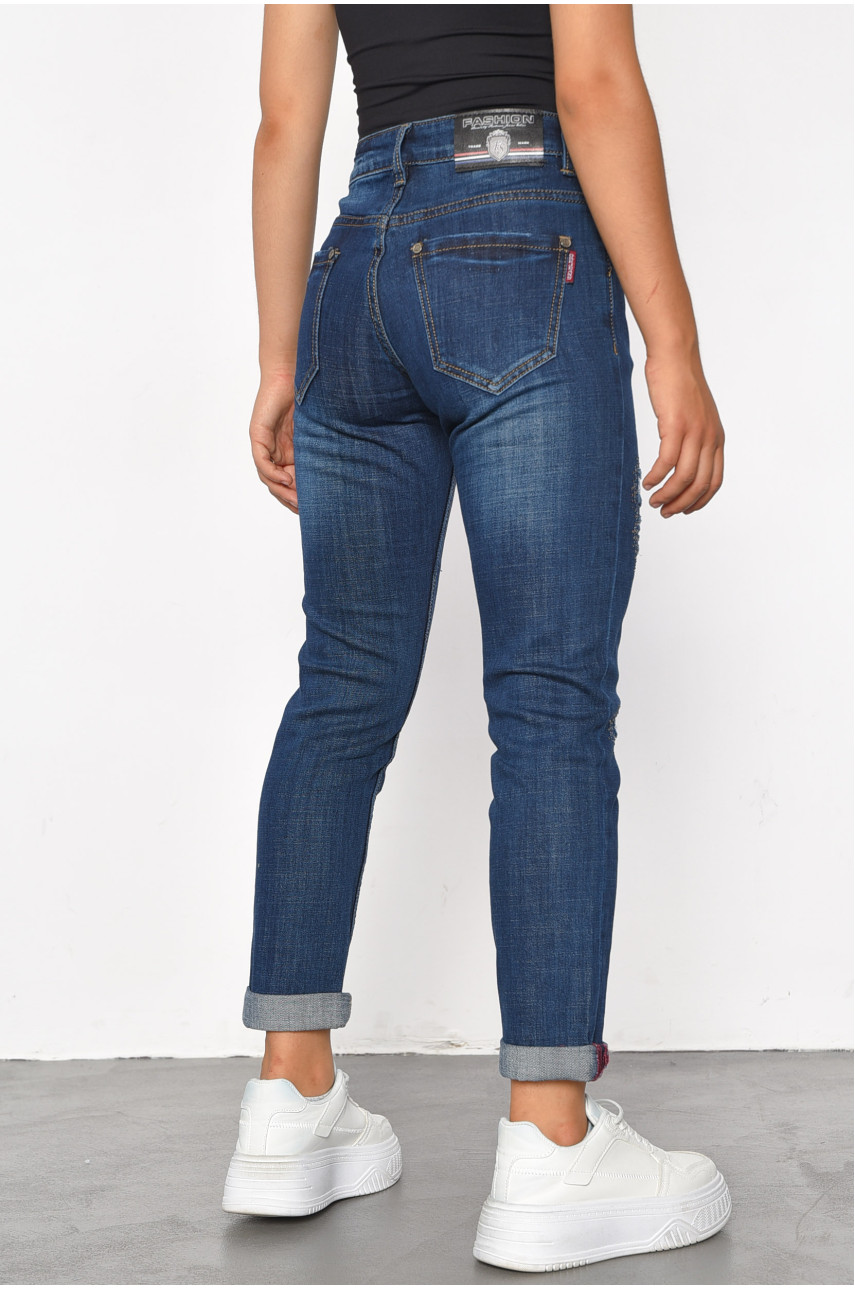 Джинси жіночі синього кольору 185445 Джинси жіночі синього кольору 185445