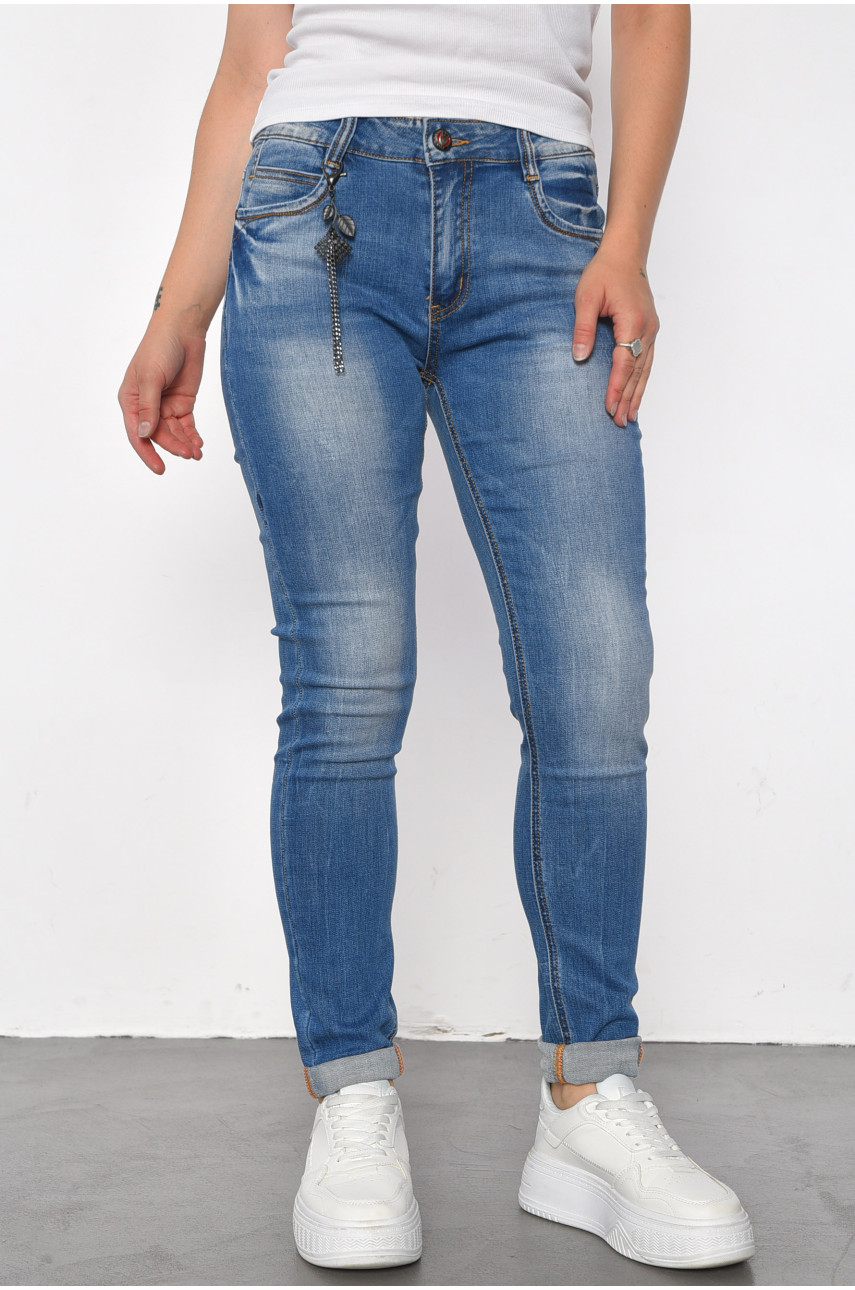 Джинси жіночі блакитного кольору 137 185473