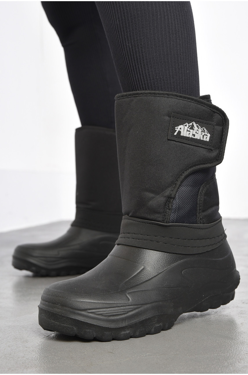 Дутики жіночі з фетровим утеплювачем чорного кольору ТСА063 185495