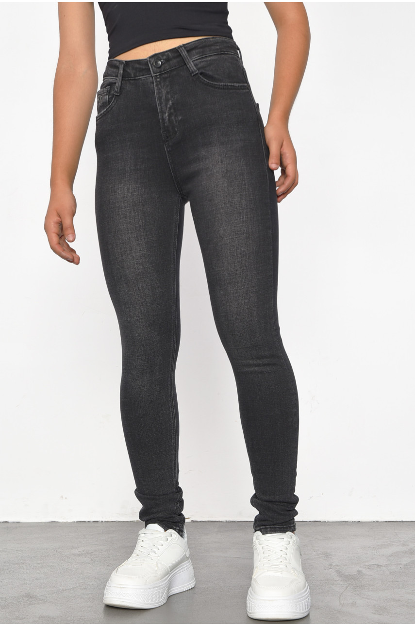 Джинси жіночі чорного кольору 1612-22 185508 Джинси жіночі чорного кольору 1612-22 185508