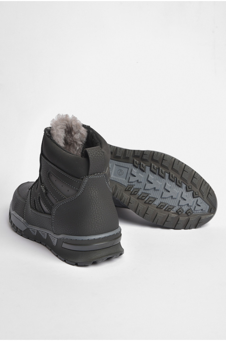 Черевики чоловічі зимові на хутрі чорного кольору РБ-1 185522 Черевики чоловічі зимові на хутрі чорного кольору РБ-1 185522