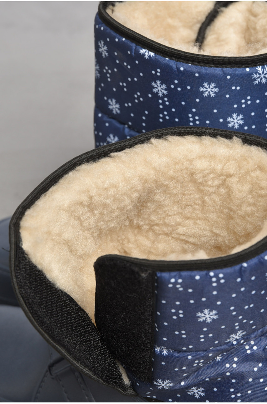 Дутики жіночі на хутрі синього кольору ЖДЛ-02 185557