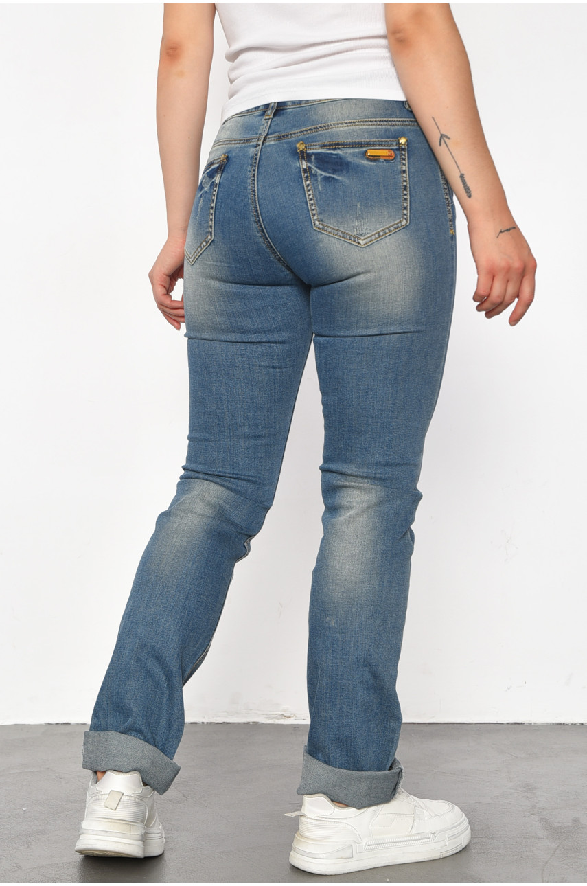 Джинси жіночі блакитного кольору 718 185580 Джинси жіночі блакитного кольору 718 185580