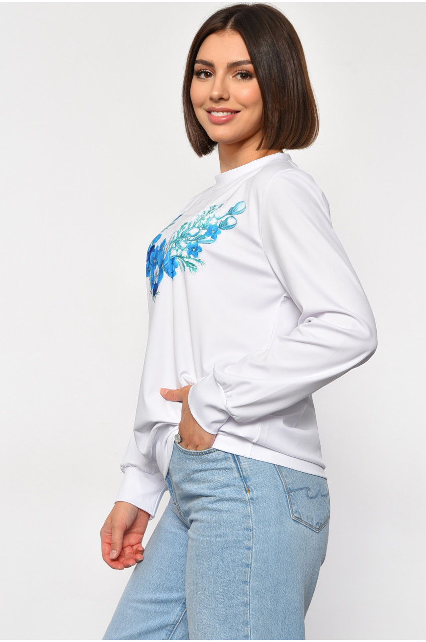 Свитшот женский с рисунком белого цвета 801 185593
